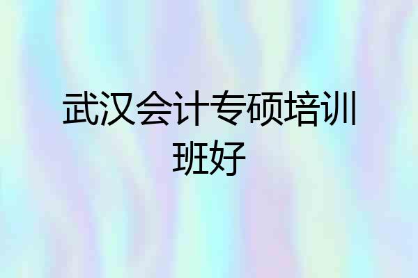 武汉会计专硕培训班好