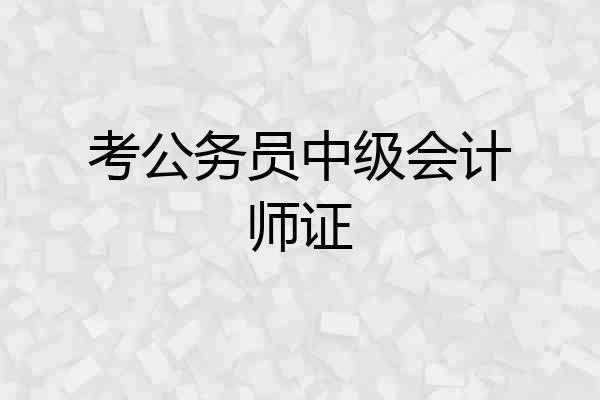 考公务员中级会计师证