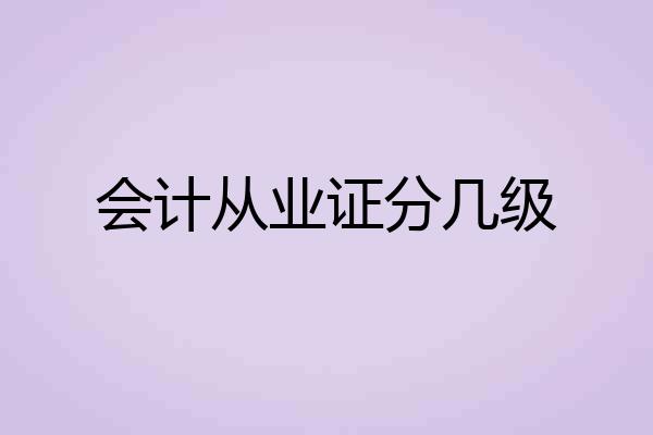 会计从业证分几级