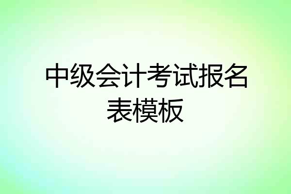 中级会计考试报名表模板