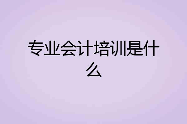 专业会计培训是什么