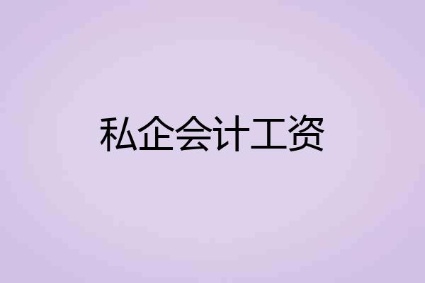 私企会计工资