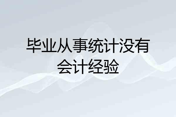 毕业从事统计没有会计经验