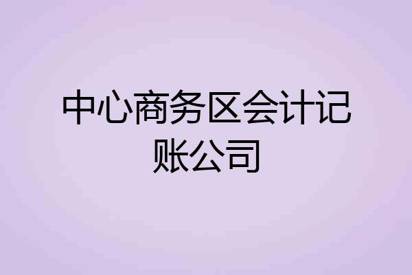 中心商务区会计记账公司