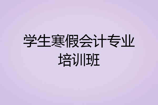 学生寒假会计专业培训班