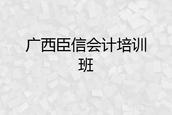 广西臣信会计培训班