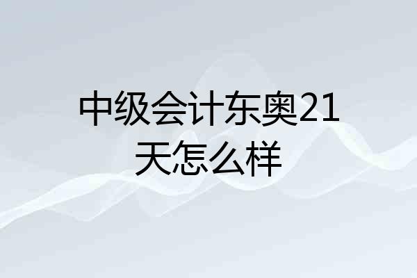 中级会计东奥21天怎么样