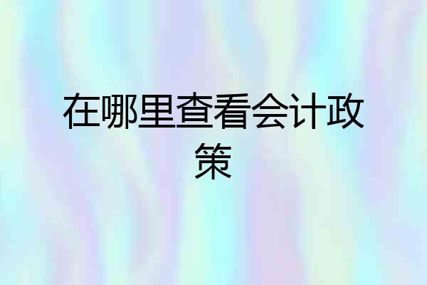 在哪里查看会计政策