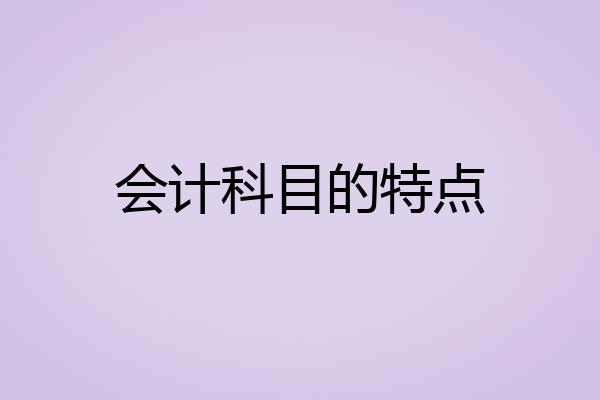 会计科目的特点