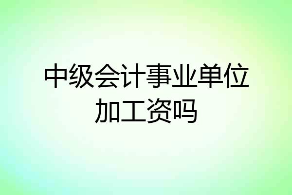 中级会计事业单位加工资吗
