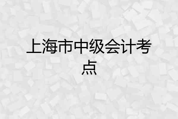上海市中级会计考点