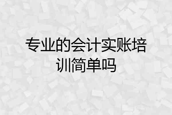 专业的会计实账培训简单吗
