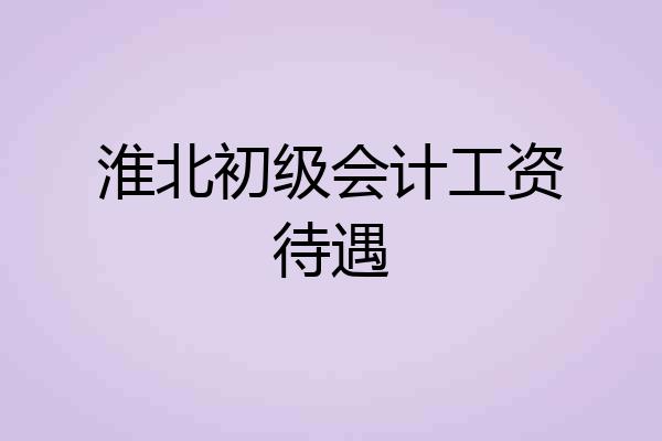 淮北初级会计工资待遇