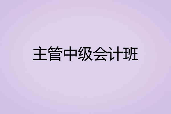主管中级会计班