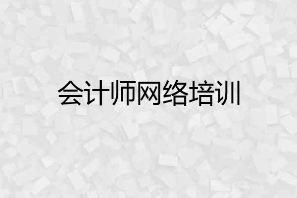 会计师网络培训
