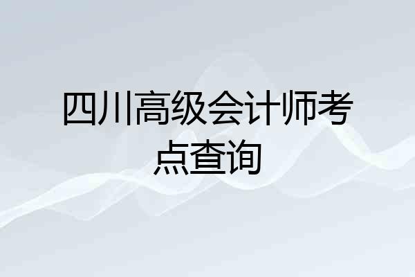 四川高级会计师考点查询