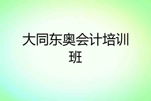 大同东奥会计培训班
