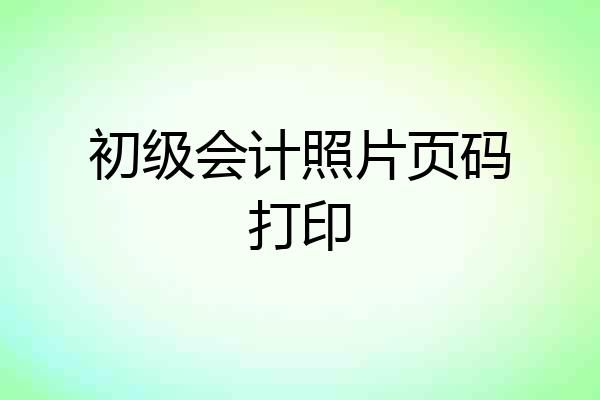 初级会计照片页码打印