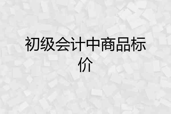 初级会计中商品标价