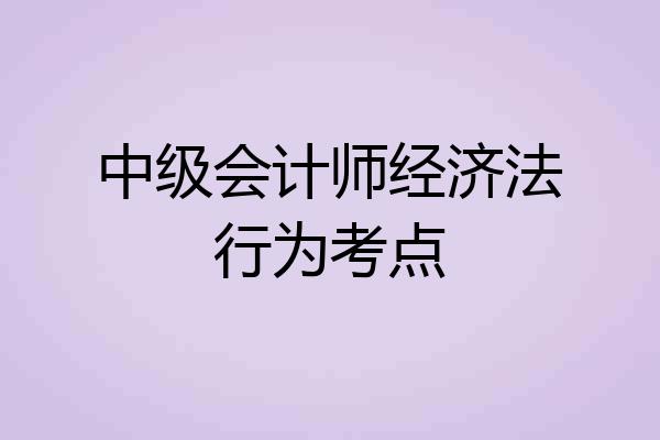 中级会计师经济法行为考点