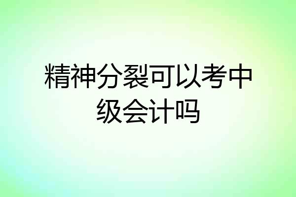 精神分裂可以考中级会计吗