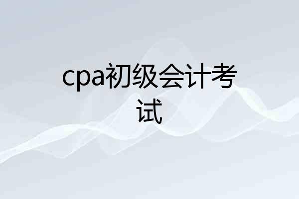 cpa初级会计考试