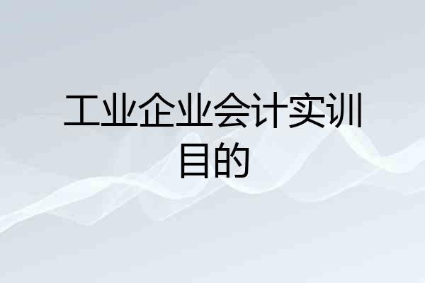 工业企业会计实训目的