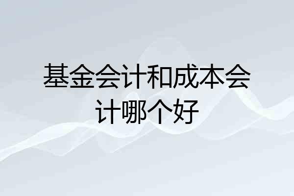 基金会计和成本会计哪个好