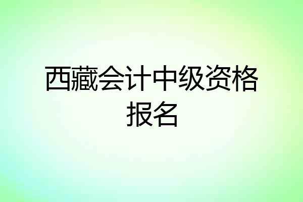 西藏会计中级资格报名