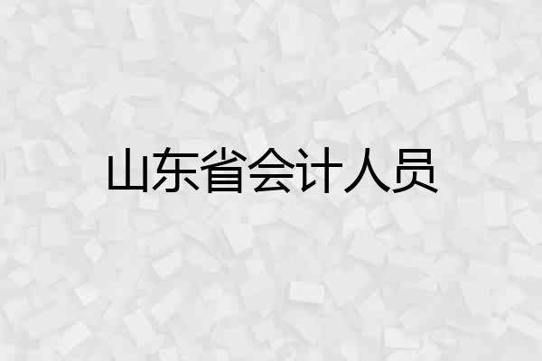 山东省会计人员
