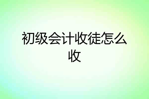 初级会计收徒怎么收