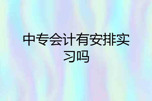 中专会计有安排实习吗