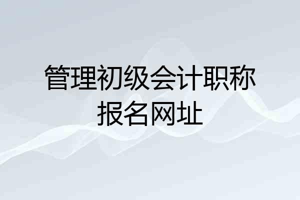 管理初级会计职称报名网址