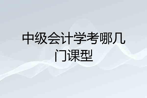 中级会计学考哪几门课型