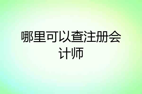哪里可以查注册会计师