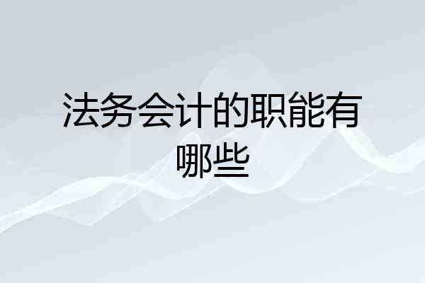 法务会计的职能有哪些