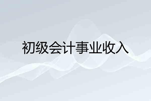 初级会计事业收入