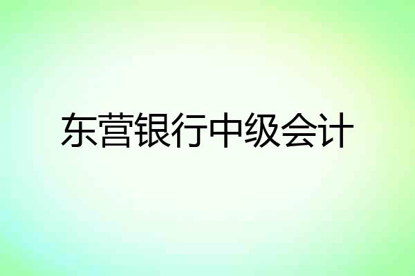 东营银行中级会计