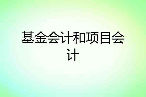 基金会计和项目会计