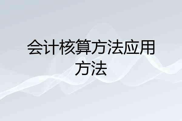 会计核算方法应用方法
