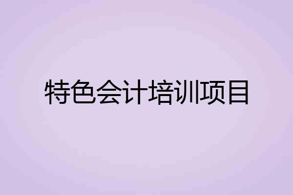 特色会计培训项目