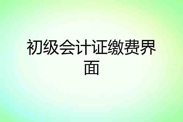 初级会计证缴费界面