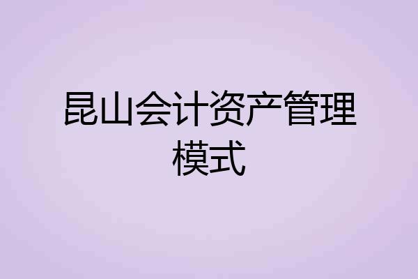 昆山会计资产管理模式