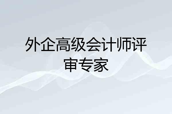 外企高级会计师评审专家