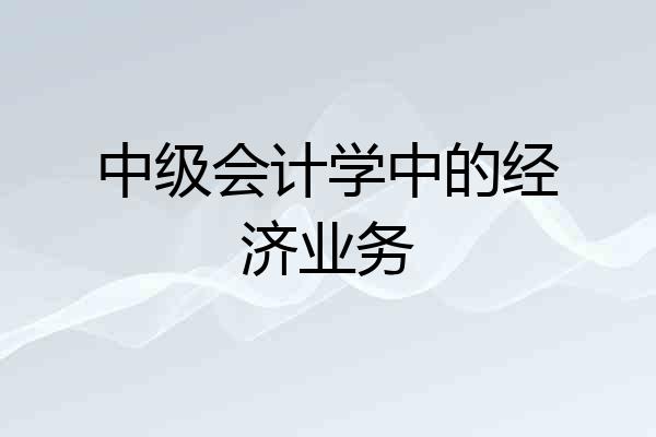 中级会计学中的经济业务
