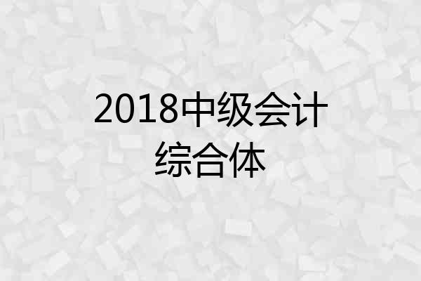 2018中级会计综合体
