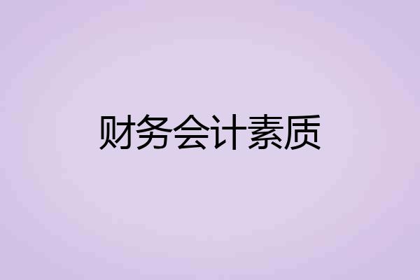 财务会计素质