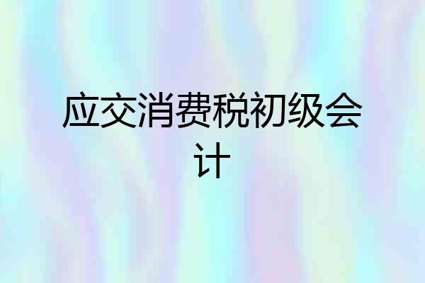 应交消费税初级会计