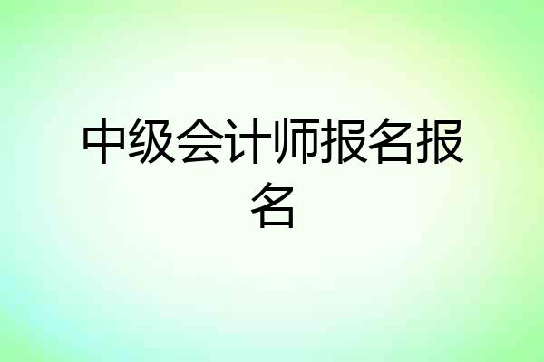 中级会计师报名报名