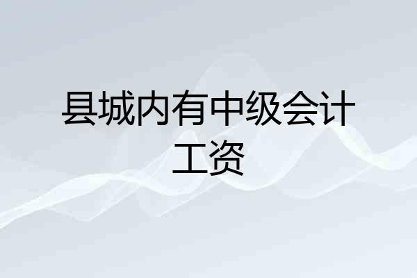 县城内有中级会计工资
